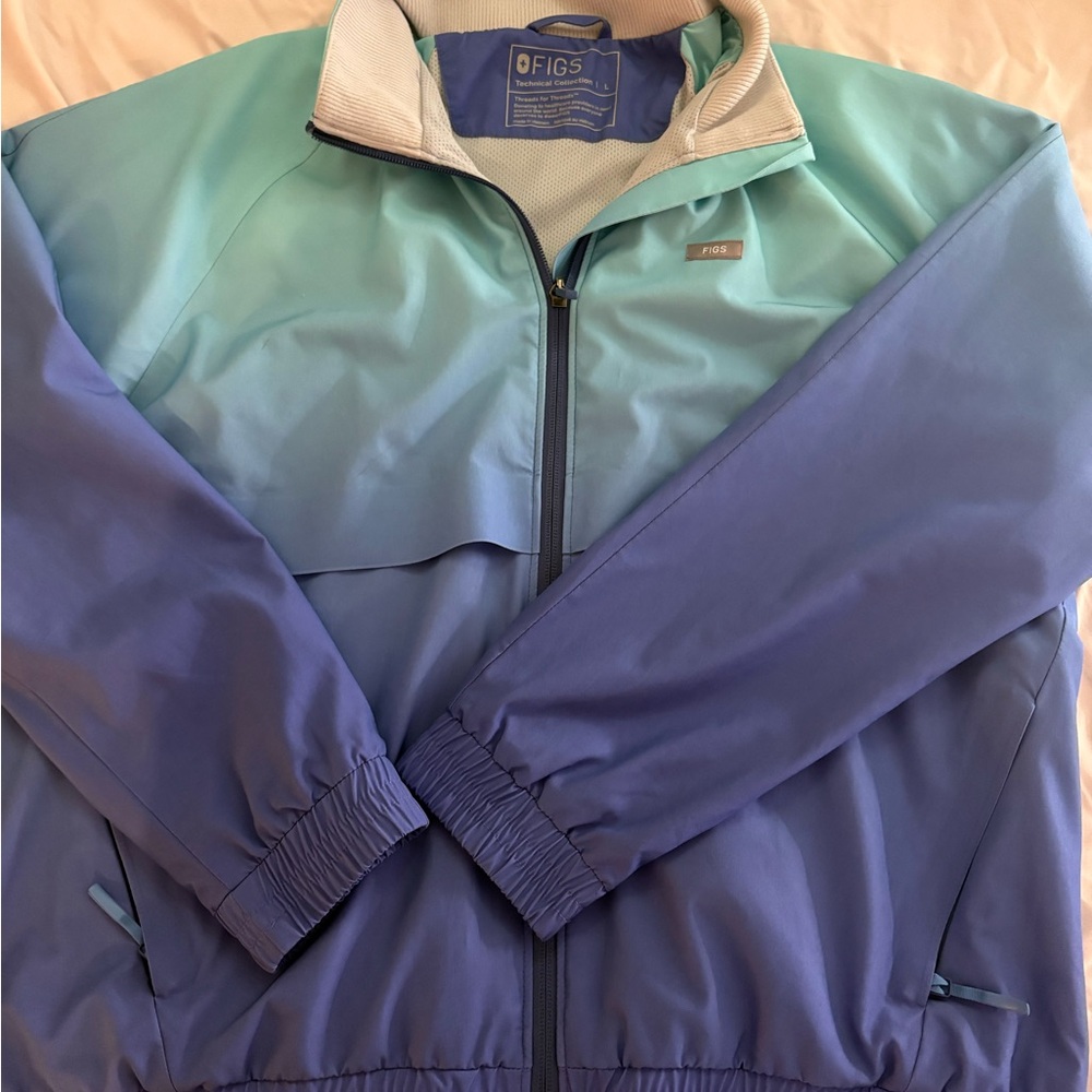 Figs Teal and Blue ombré jacket